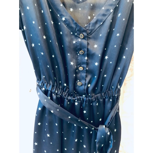 I Love H81 Small Navy Dress with Light Blue Stars - Picture 3 of 3